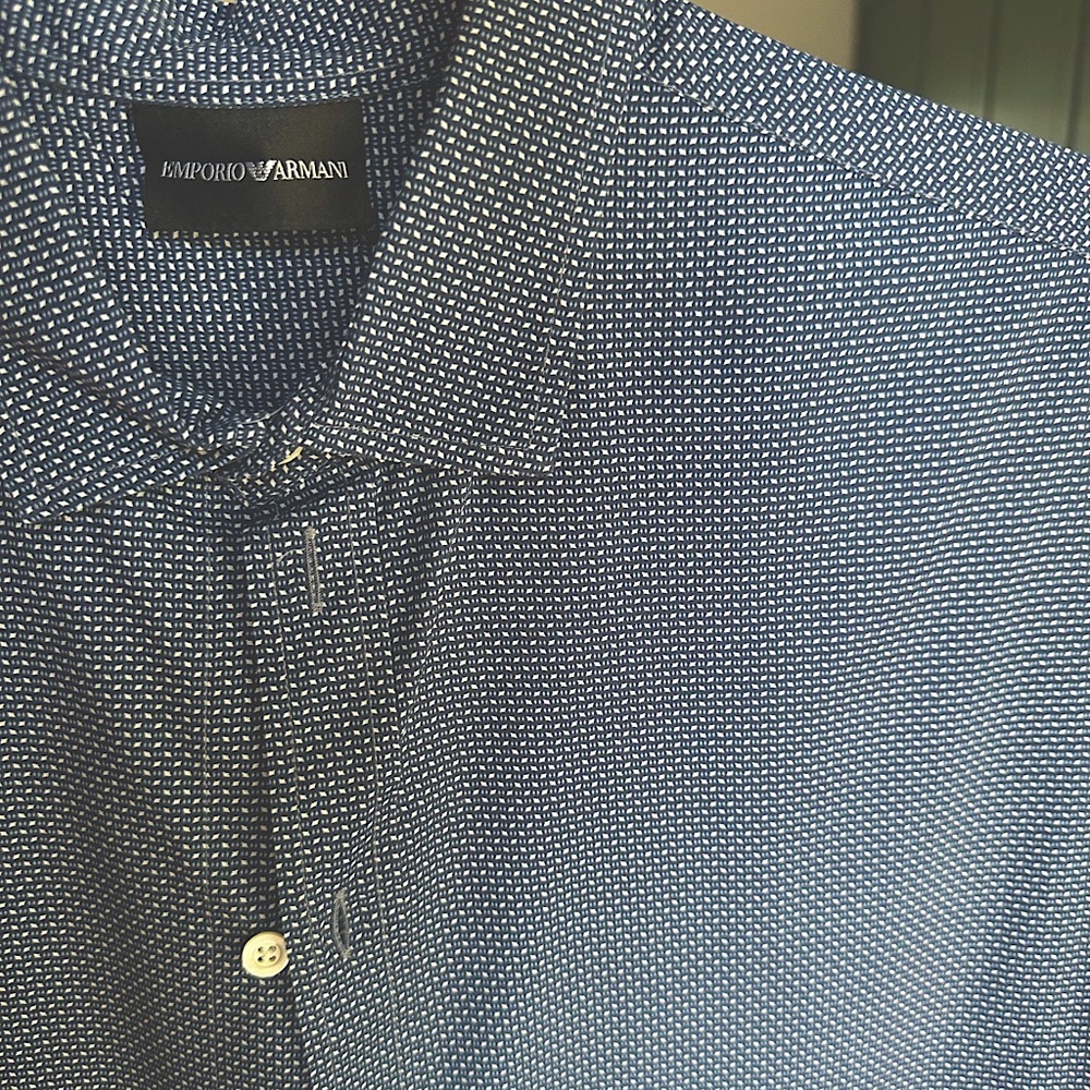 Navy Patterned Emporio Armani s/s Button Up